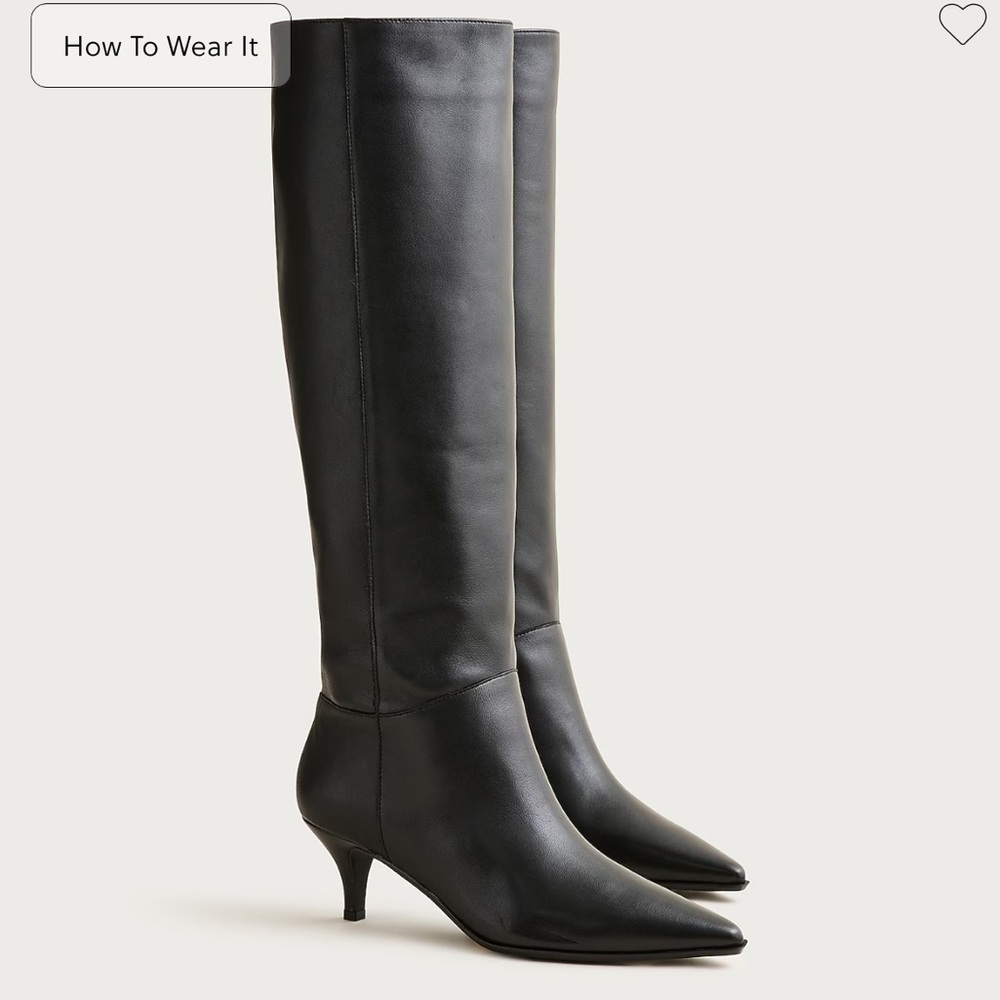 Nwob j crew black New Stevie knee-high boots in leather